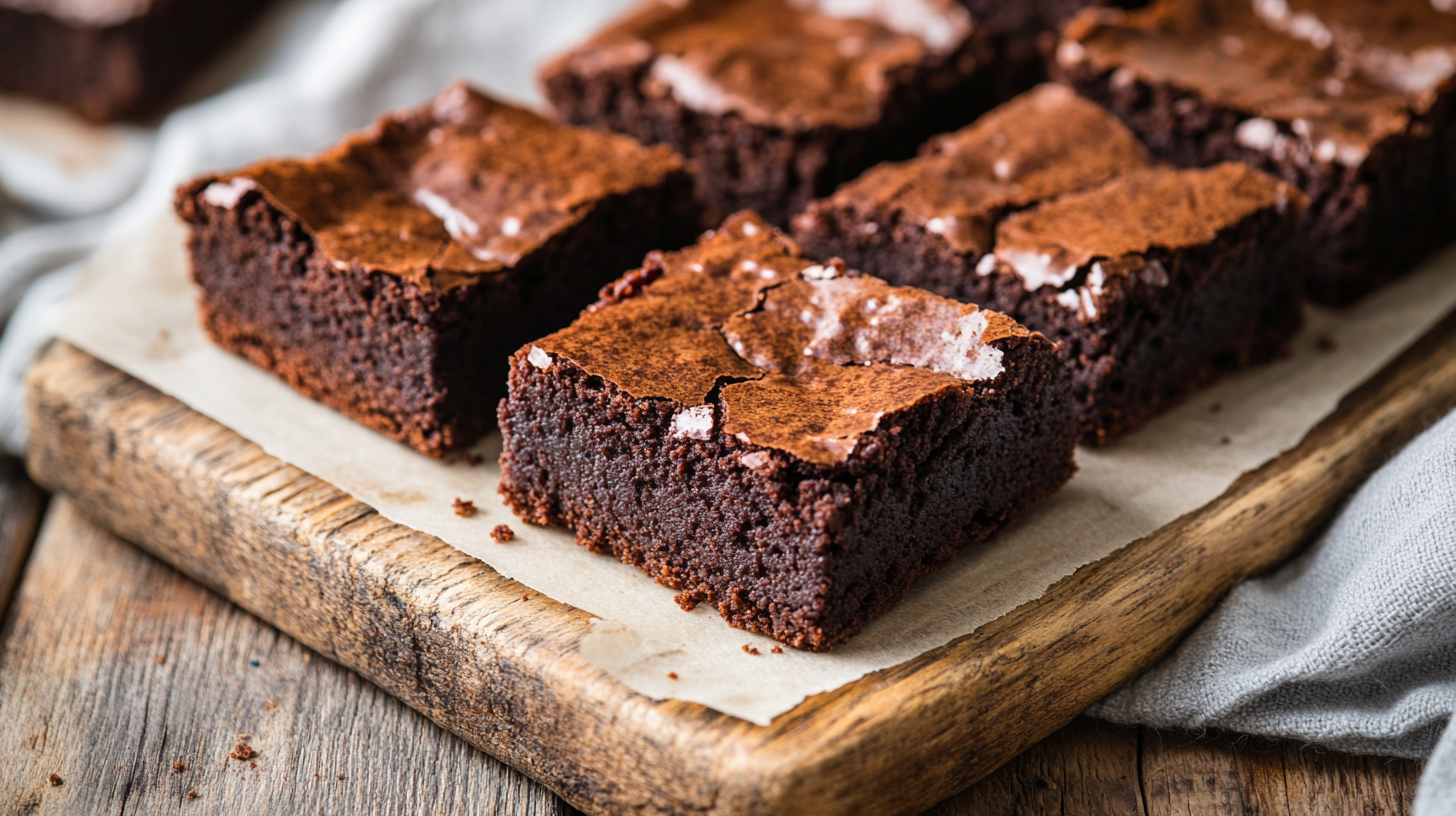Dessert vegan sans gluten : brownie fondant à tester absolument 4 dessert vegan sans gluten découpé en carrés sur papier cuisson