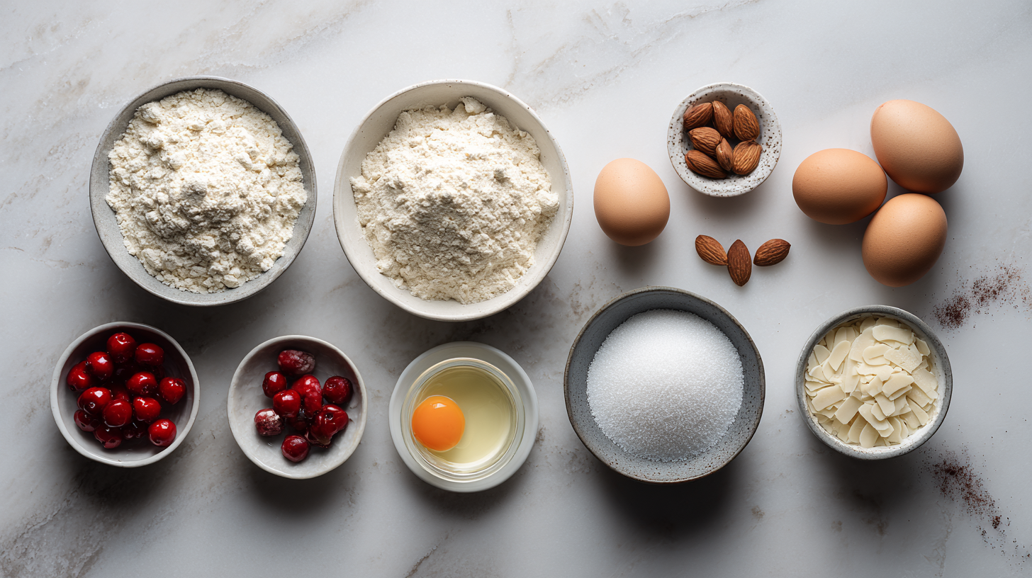 Gâteau anniversaire sans gluten sans lactose : savoureux, moelleux et festif 6 ingrédients pour gâteau sans gluten sans lactose sur un plan de travail