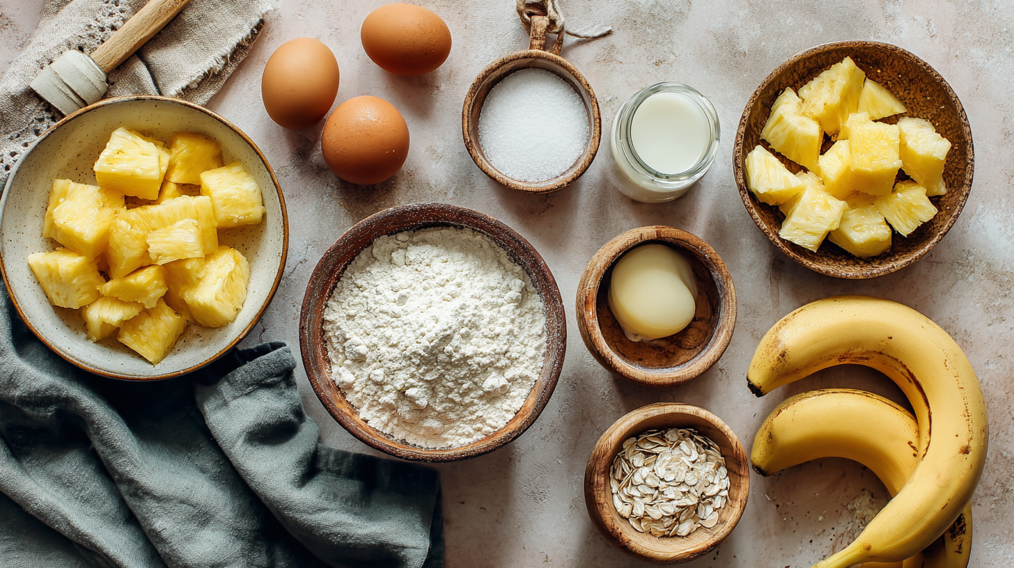 Petit déjeuner sans lactose ni gluten : moelleux sain à l’ananas 6 Ingrédients pour un petit déjeuner sans lactose ni gluten