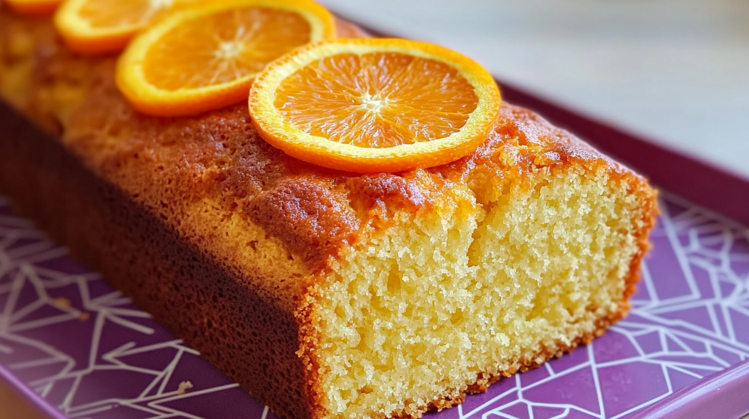 Gâteau orange sans gluten sans lactose : moelleux, rapide et parfumé 7 part de gâteau orange sans gluten sans lactose servie à l’assiette