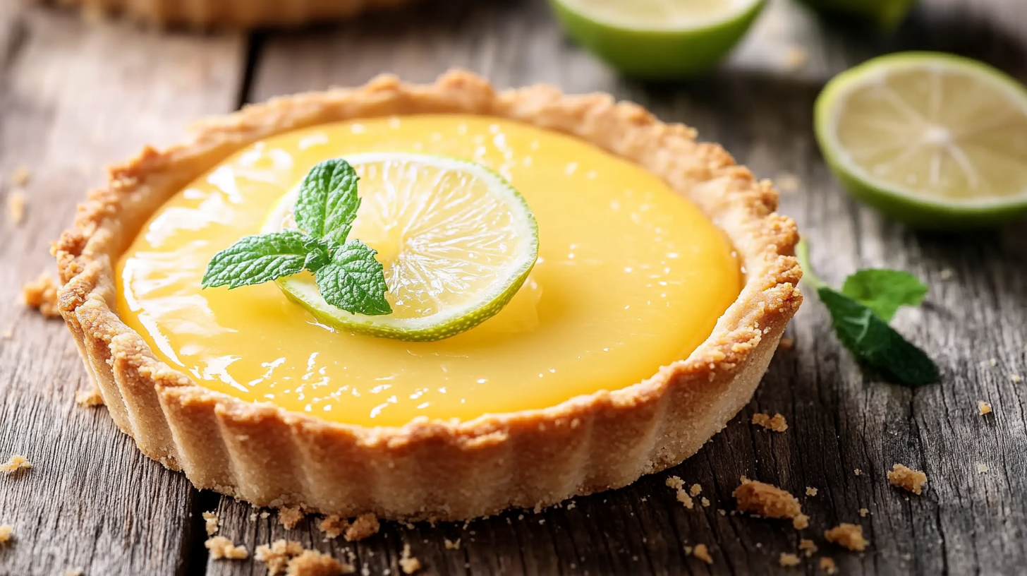 Tarte citron sans gluten : recette savoureuse et facile 7 Part de tarte citron sans gluten servie avec des fruits rouges