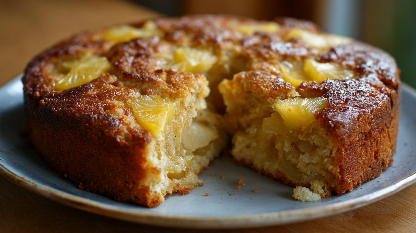 Petit déjeuner sans lactose ni gluten : moelleux sain à l’ananas 4 Petit déjeuner sans lactose ni gluten – gâteau moelleux à la banane et ananas