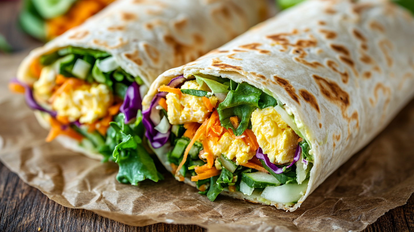 Recette Tortilla Wrap Sans Gluten : Simple, Moelleux et Rapide 4 Recette tortilla wrap sans gluten roulé avec crudités