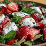 Salade fraise burrata : fraîcheur sans gluten et saveur irrésistible 5 salade fraise burrata sans gluten sur assiette estivale
