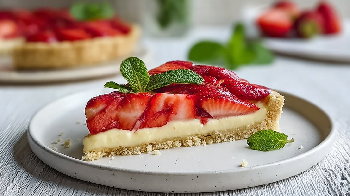 Tarte aux fraises sans gluten : recette facile et gourmande 7 Part de tarte aux fraises sans gluten