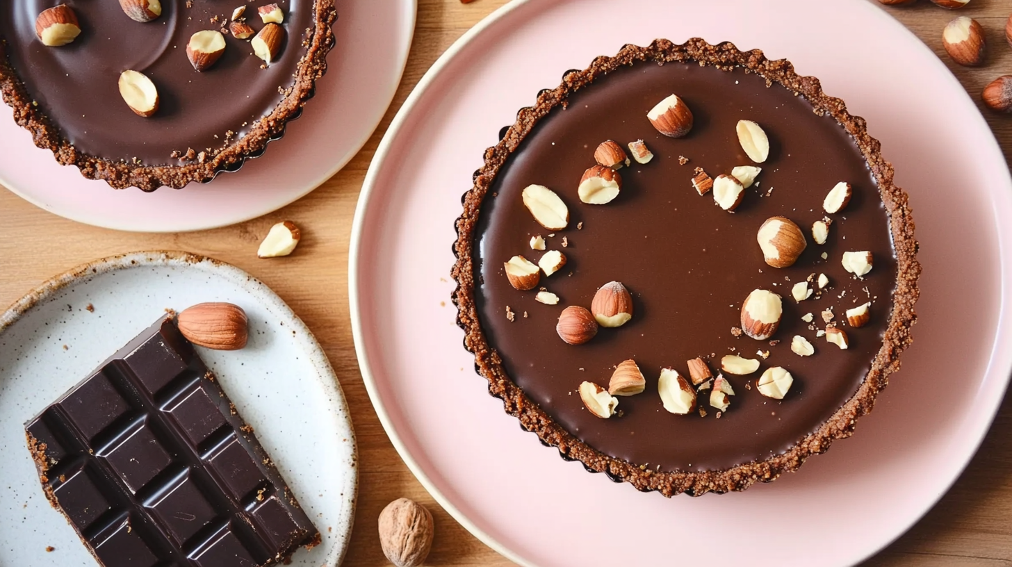 Tarte au chocolat sans gluten : fondante, facile et sans compromis 7 tarte au chocolat sans gluten servie avec noisettes et café