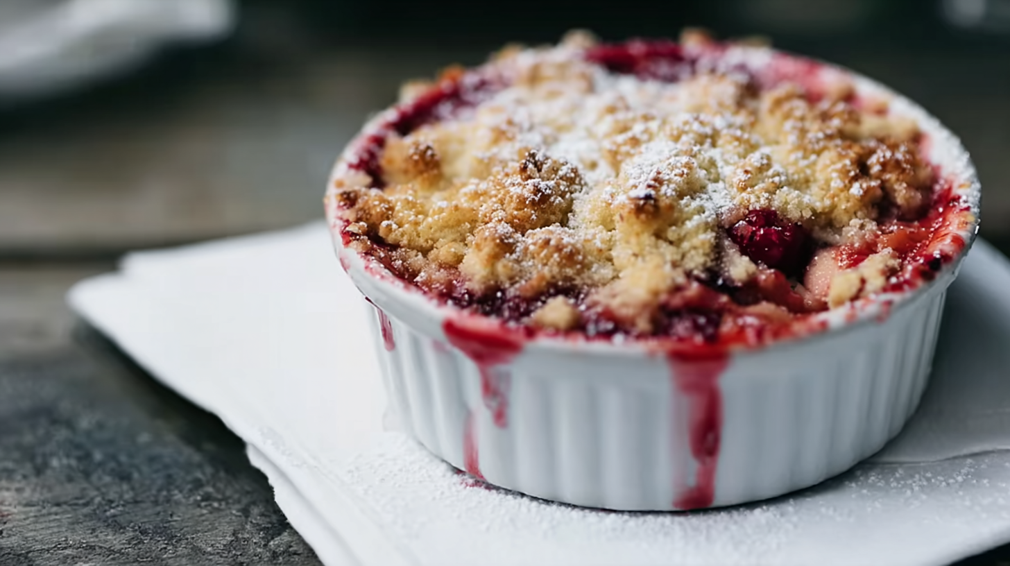 Crumble sans gluten : recette facile, croustillante et fruitée 4 Crumble sans gluten aux pommes et framboises
