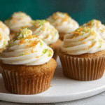 Cupcake sans gluten : moelleux, facile et irrésistiblement gourmand 5 Cupcake sans gluten sur table rustique avec glaçage à la fleur d’oranger