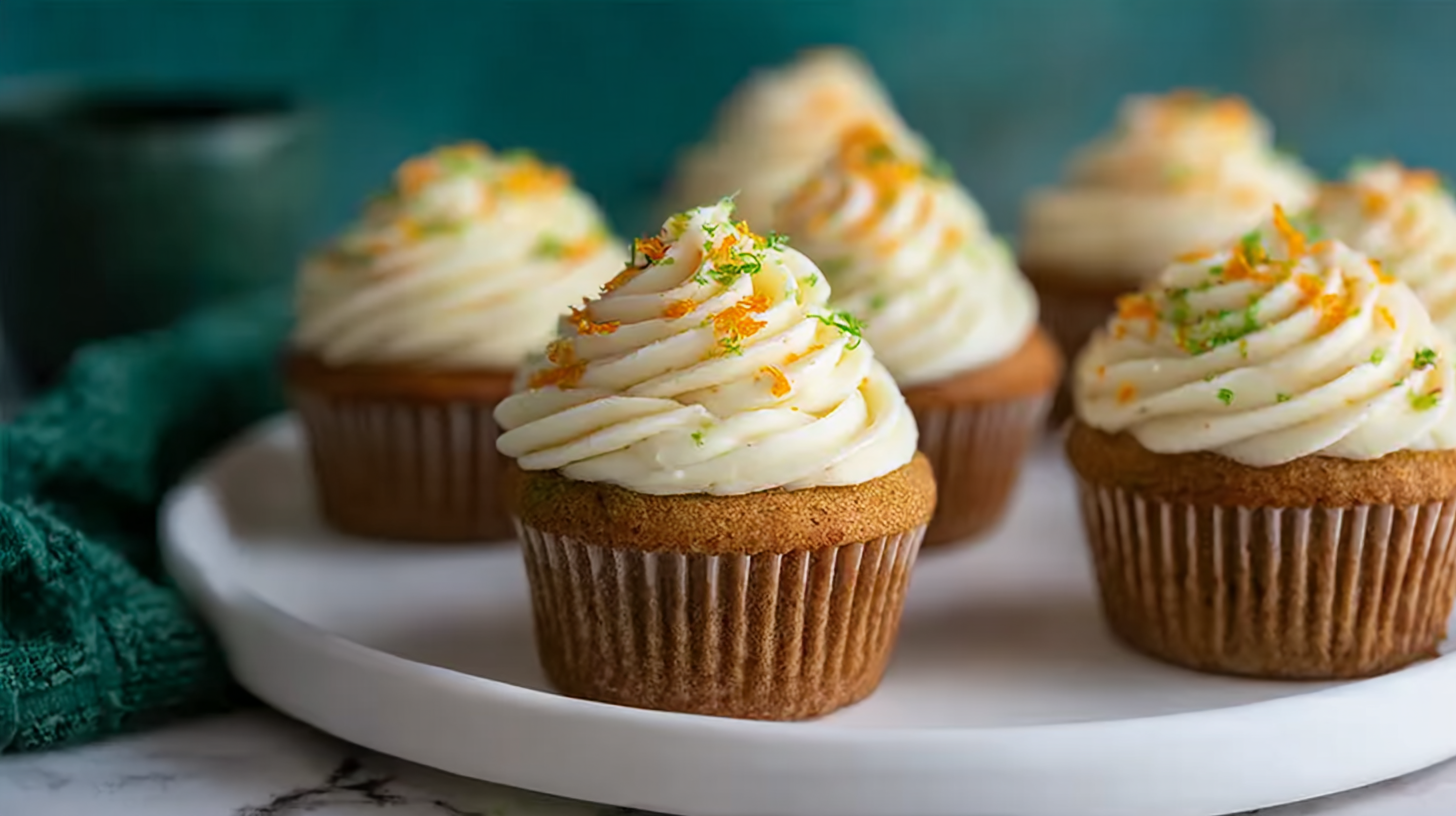 Cupcake sans gluten : moelleux, facile et irrésistiblement gourmand 7 Cupcakes sans gluten servis avec zestes d’orange et glaçage