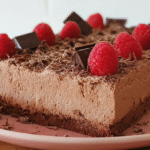 Entremet sans gluten au chocolat : recette facile et gourmande 5 Entremet sans gluten au chocolat avec framboises et copeaux