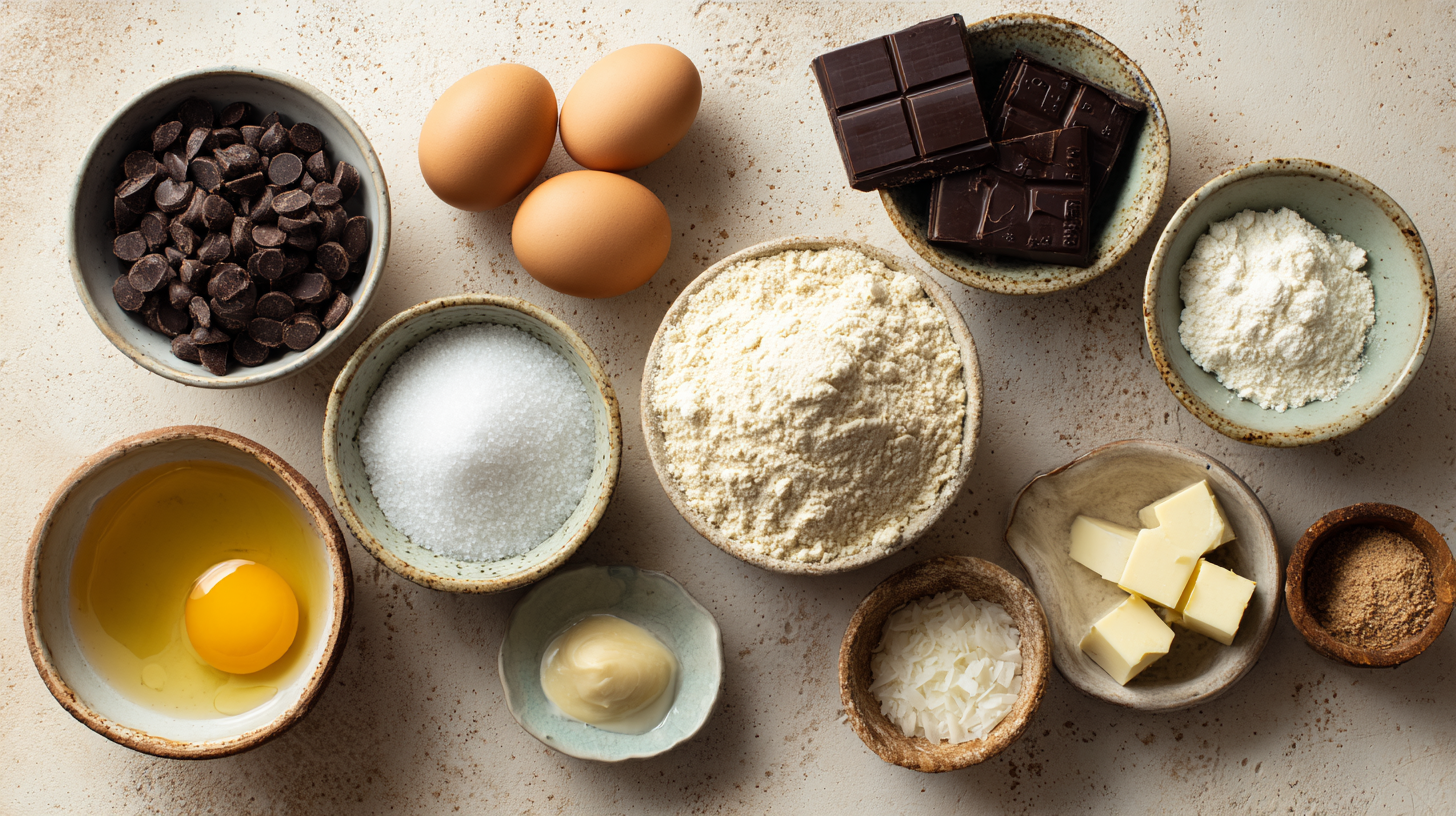 Fondant au chocolat sans gluten sans lactose : irrésistible et facile 6 ingrédients pour fondant au chocolat sans gluten sans lactose sur plan de travail