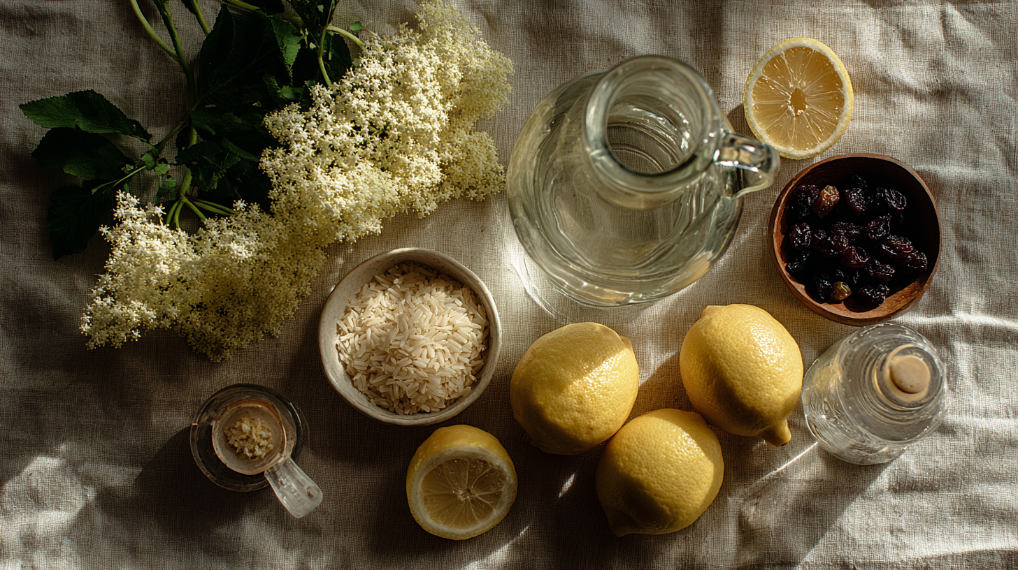 Limonade de sureau : recette pétillante, naturelle et sans gluten 6 Ingrédients pour limonade de sureau sans gluten