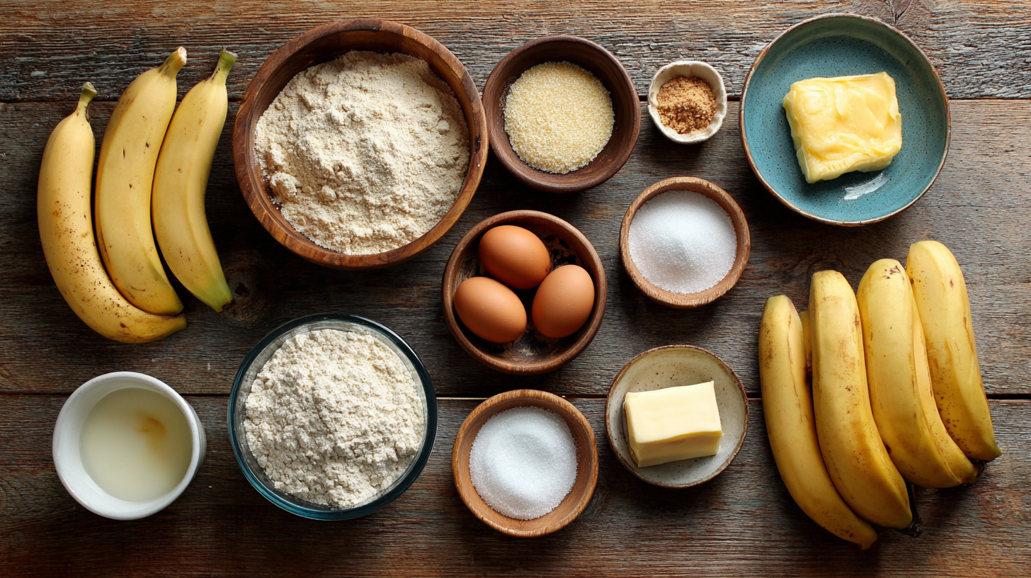 Pain au banane sans gluten moelleux : recette simple et irrésistible 6 Ingrédients du pain au banane sans gluten