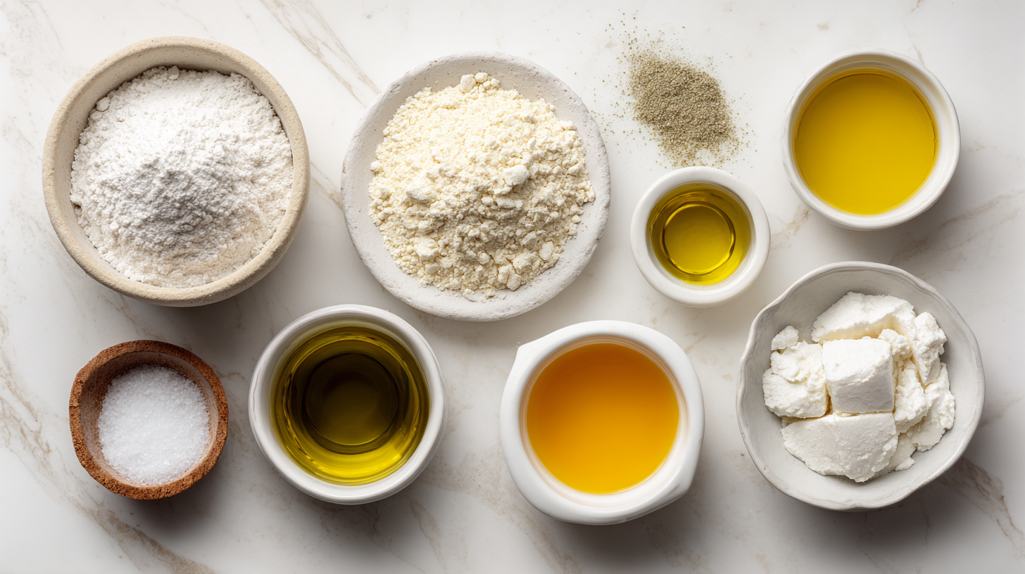 Pain pita sans gluten : recette facile, moelleuse et rapide 6 ingrédients pour pain pita sans gluten sur plan de travail