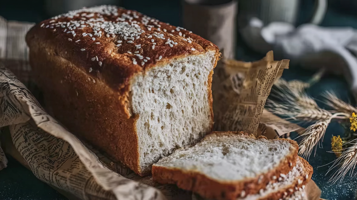 pain de mie sans gluten moelleux fraîchement tranché
