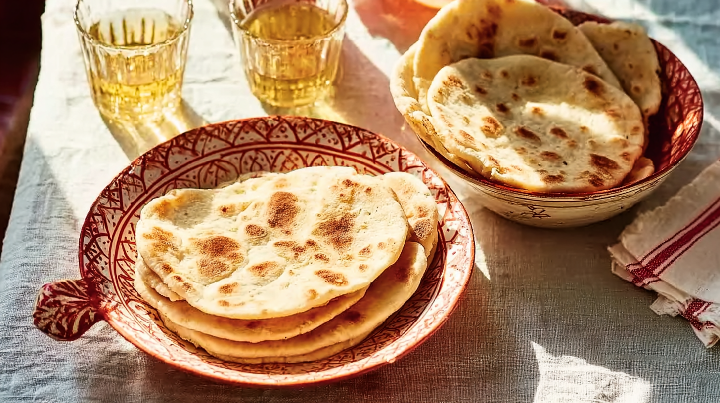 Pain pita sans gluten : recette facile, moelleuse et rapide 4 pain pita sans gluten moelleux sur planche en bois