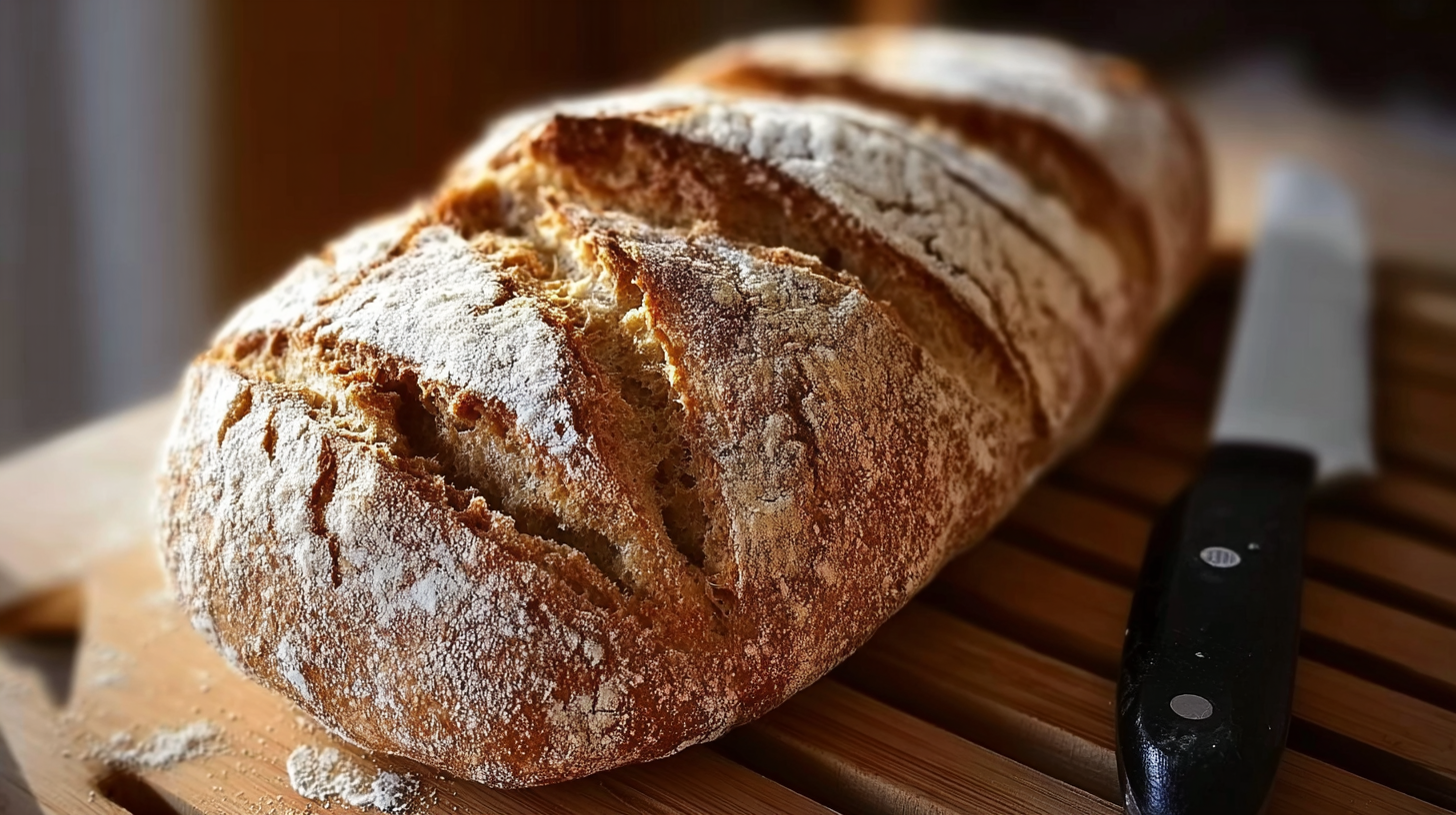recette pain au levain sans gluten croustillant sur planche en bois