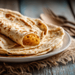 Tortillas sans gluten : recette facile et moelleuse à faire maison 5 Tortillas sans gluten maison empilées sur planche en bois