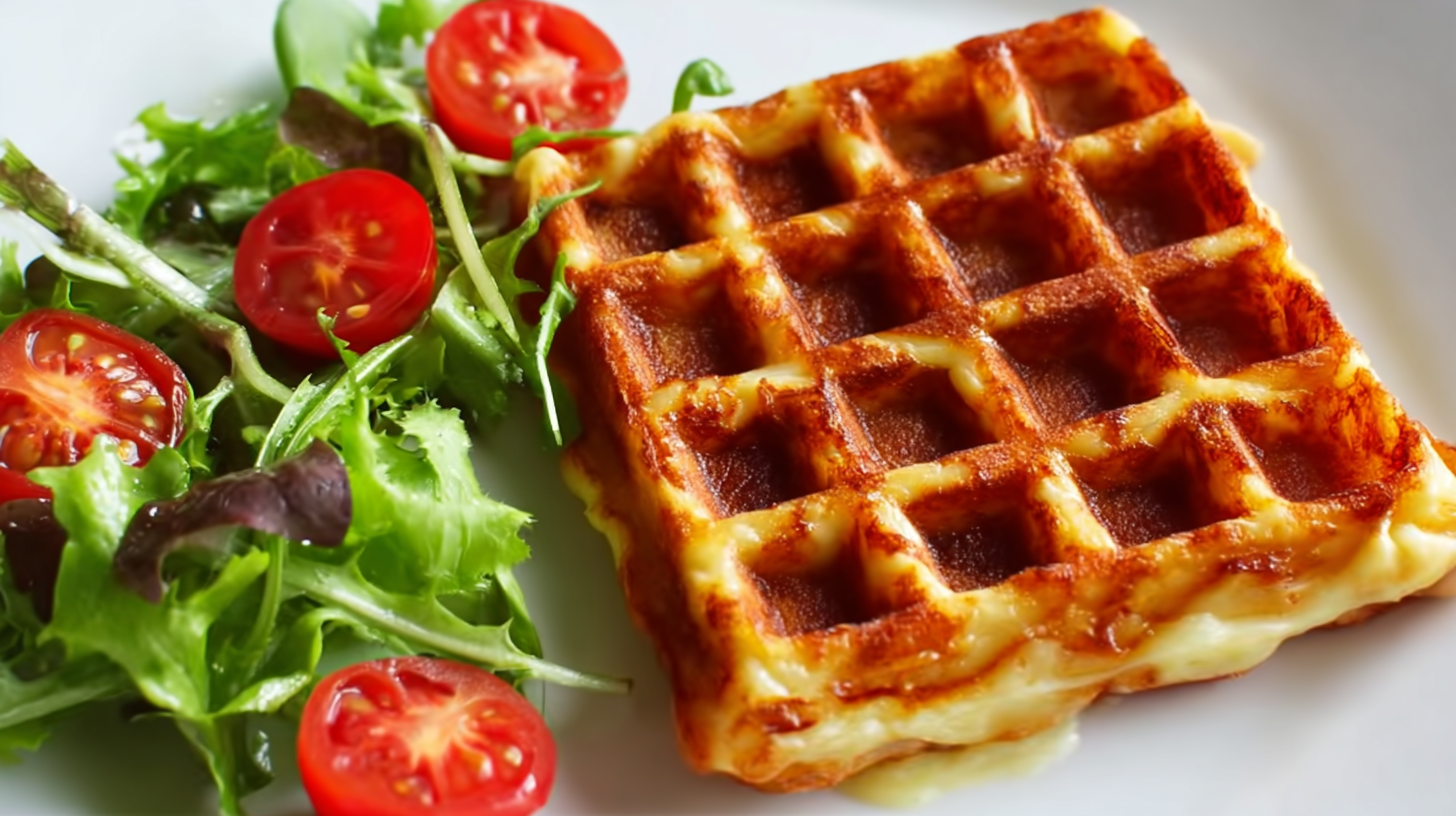 Gaufre salée jambon fromage sans gluten : savoureuse, simple et rapide 4 gaufre salée jambon fromage sans gluten dorée et croustillante