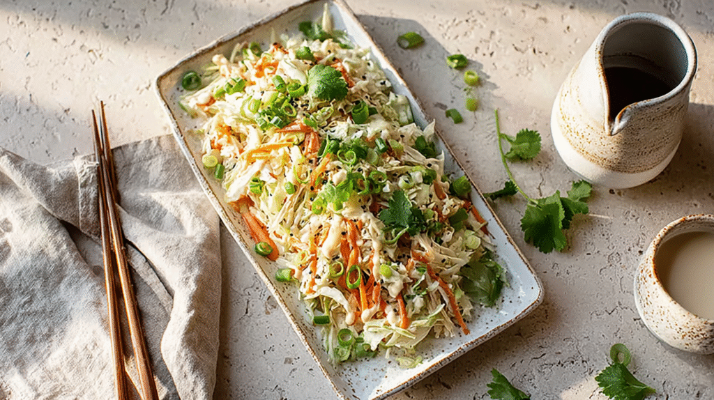 Chou chinois en salade vinaigrette : recette fraîche et sans gluten 7 salade de chou chinois servie avec coriandre fraîche