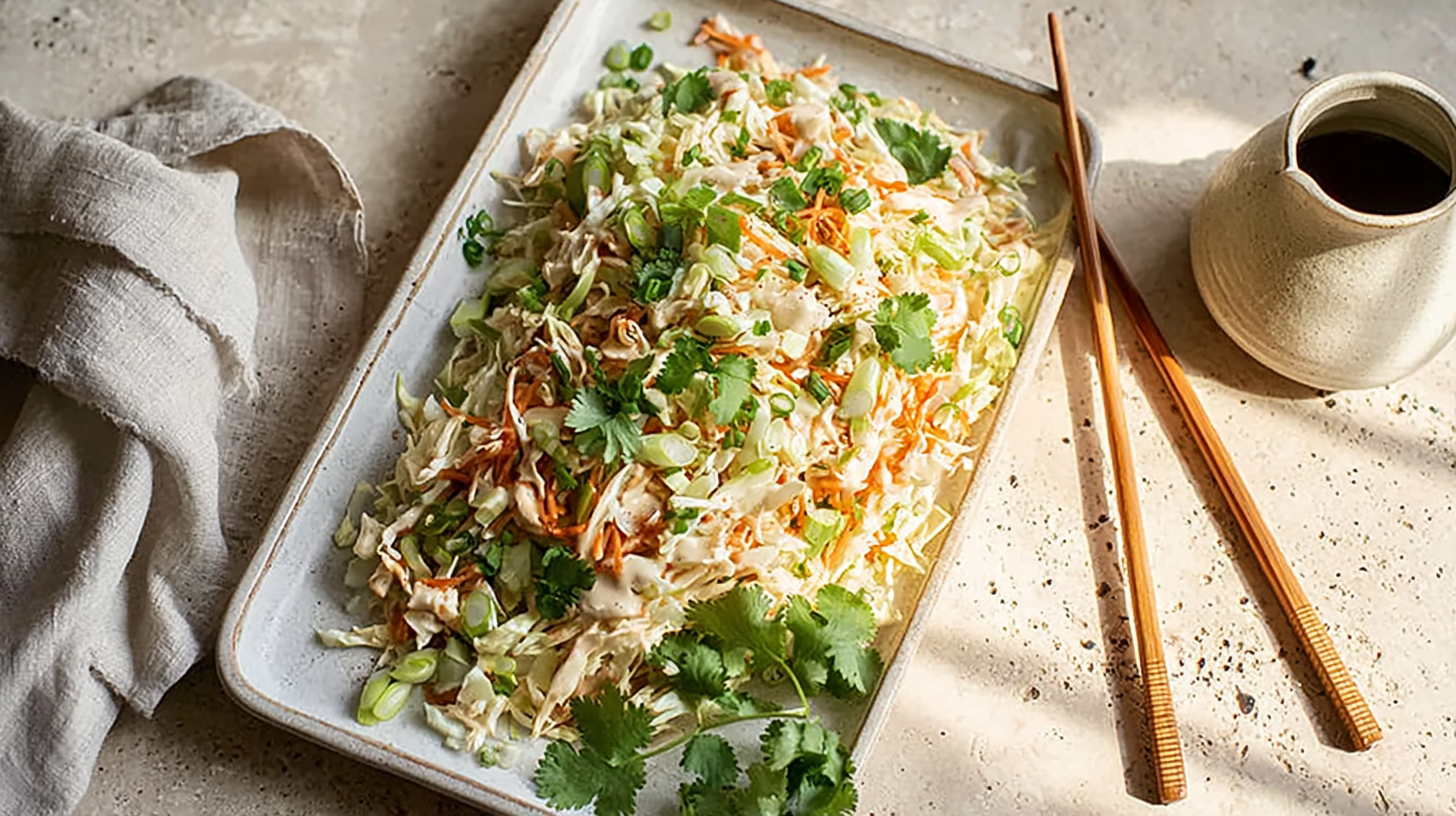 chou chinois en salade vinaigrette servi en bol sur table en bois