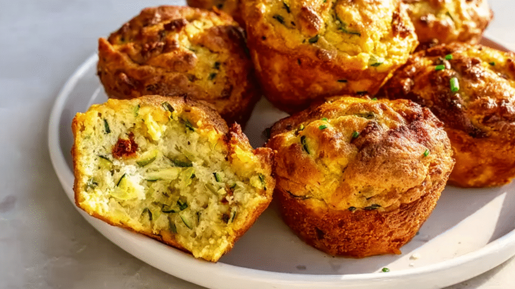 Mini muffin salé sans gluten : rapide, moelleux et délicieux 7 Mini muffin salé servi avec salade
