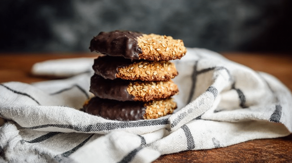 Biscuit sésame sans gluten : croquant, rapide et sain 7 Biscuit sésame servi avec thé