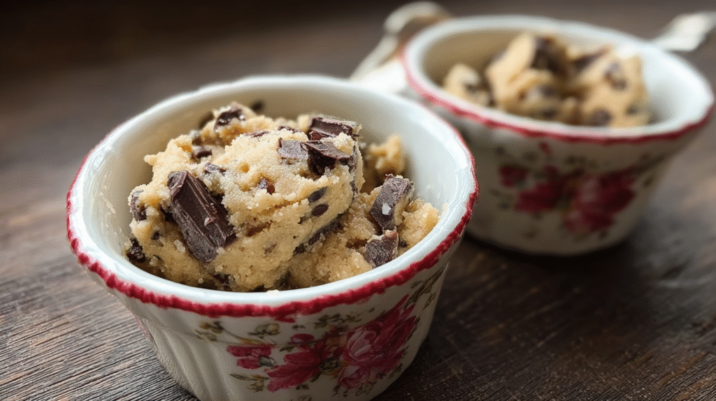 Cookie Dough Recette Sans Gluten : La Version Crue à Tester Absolument 7 Cookie dough recette servie en verrine sans gluten