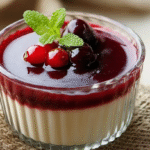 Dessert italien : panna cotta onctueuse, facile et sans gluten 5 Dessert italien panna cotta avec coulis de fruits rouges