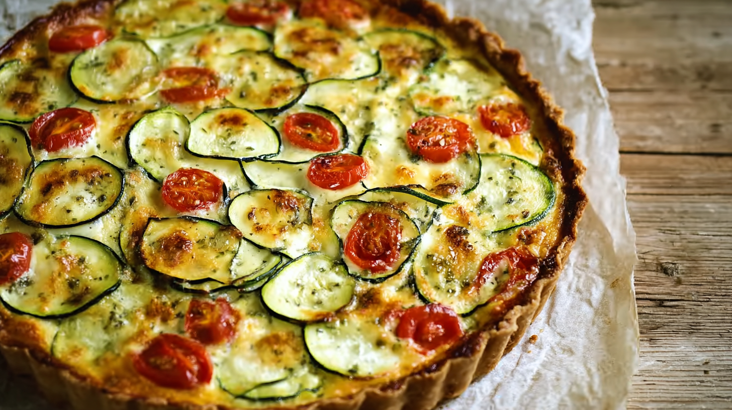 Quiche courgette chèvre sans gluten : savoureuse, simple et rapide à faire 4 Quiche courgette chèvre sans gluten dorée et appétissante