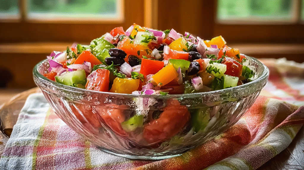 Salade sans gluten : recette rapide, colorée et 100 % maison 7 Salade sans gluten servie en extérieur avec accompagnements