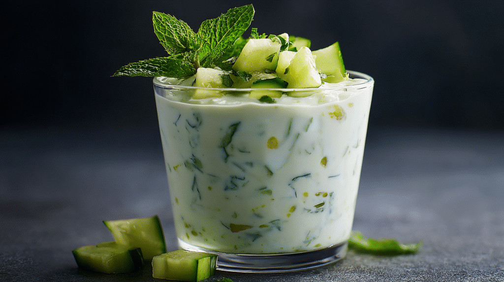 Verrine concombre : recette fraîche, rapide et sans gluten 7 Dressage élégant d’une verrine concombre sans gluten