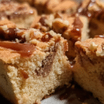 Gâteau au Carambar sans gluten : moelleux, facile et régressif 5 Gâteau au Carambar sans gluten présenté sur une planche en bois