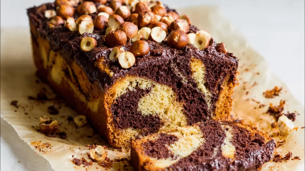 Gâteau marbré sans gluten moelleux avec intérieur chocolaté