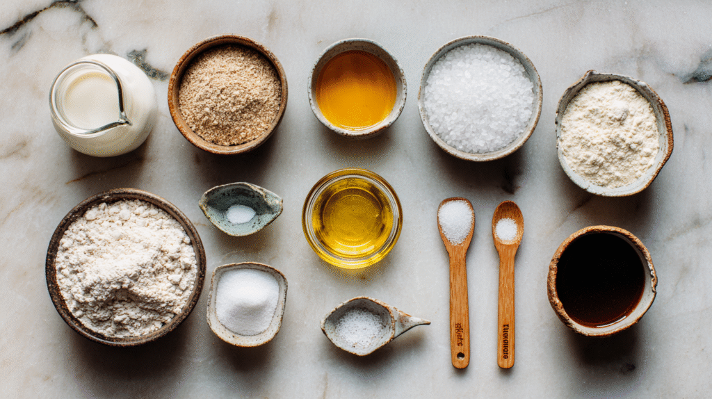 Bretzel sans gluten : recette facile, croustillante et moelleuse à cœur 6 ingrédients pour bretzel sans gluten sur plan de travail