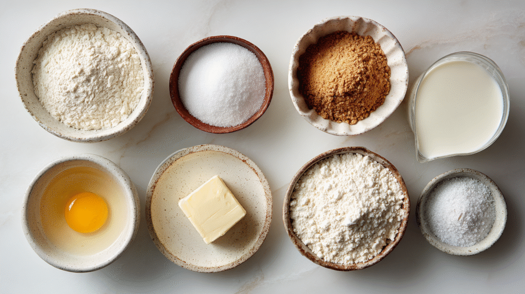 Scones Recette Facile Sans Gluten : Texture Moelleuse Assurée 6 Ingrédients pour scones recette sans gluten sur plan de travail