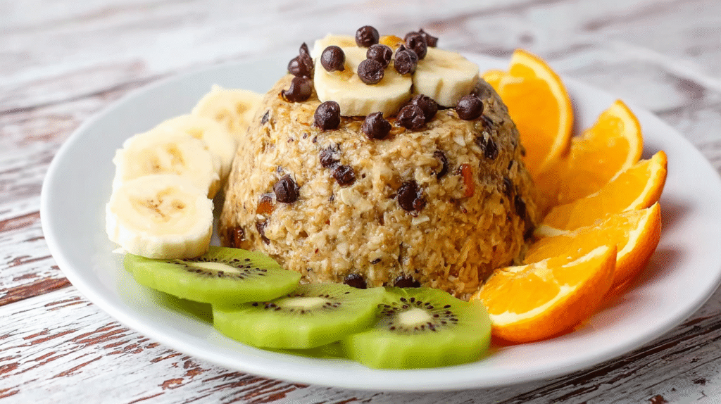 Petit déjeuner IG bas avec bowl cake sans gluten aux fruits