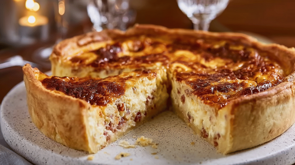 Quiche Lorraine Recette Facile : Savoureuse, Sans Gluten et Inratable 7 Part de quiche lorraine sans gluten servie avec une salade verte
