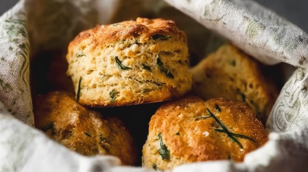 Scones recette sans gluten dorés et moelleux sur table rustique