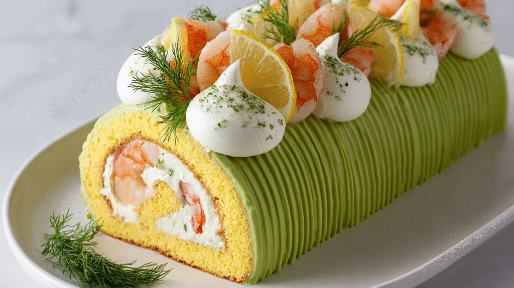 Bûche aux crevettes avocat et citron vert : fraîcheur festive sans gluten 7 bûche crevettes avocat citron vert prêtes à être servies