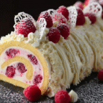 Bûche de Noël exceptionnelle sans gluten : framboises & chocolat blanc 5 Bûche de Noël exceptionnelle sans gluten framboise chocolat blanc