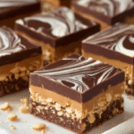 Carrés marbrés chocolat cacahuètes sans cuisson : irrésistibles et sans gluten 5 Carrés marbrés chocolat cacahuètes sans cuisson dans un moule