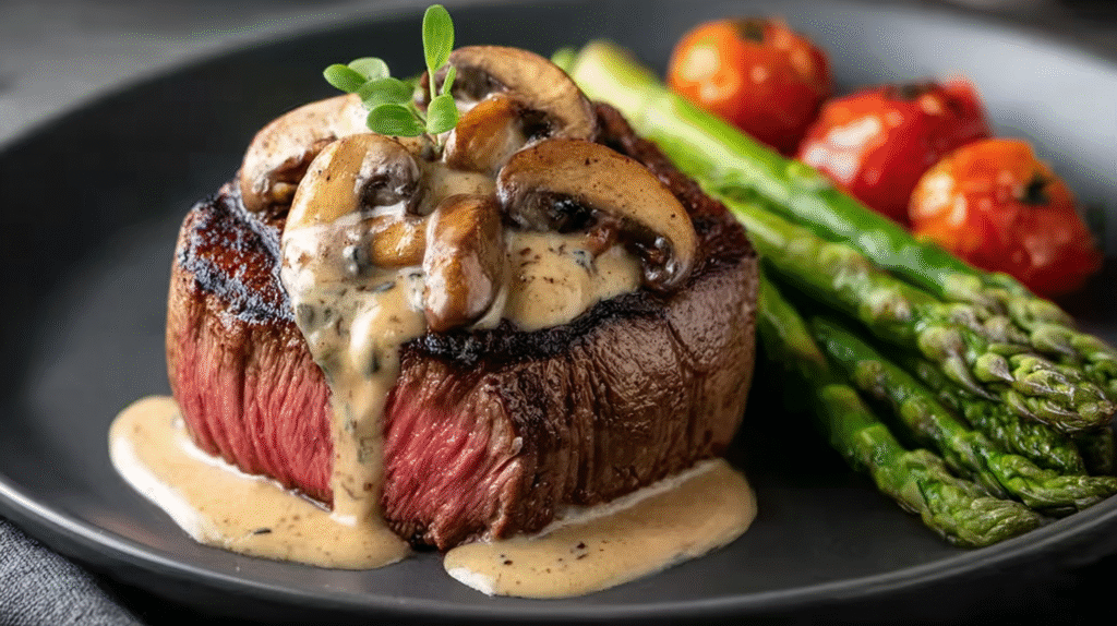 Filet Mignon Sauce Boursin aux Champignons : Fondant et Sans Gluten 7 Filet mignon sauce Boursin servi avec gnocchis