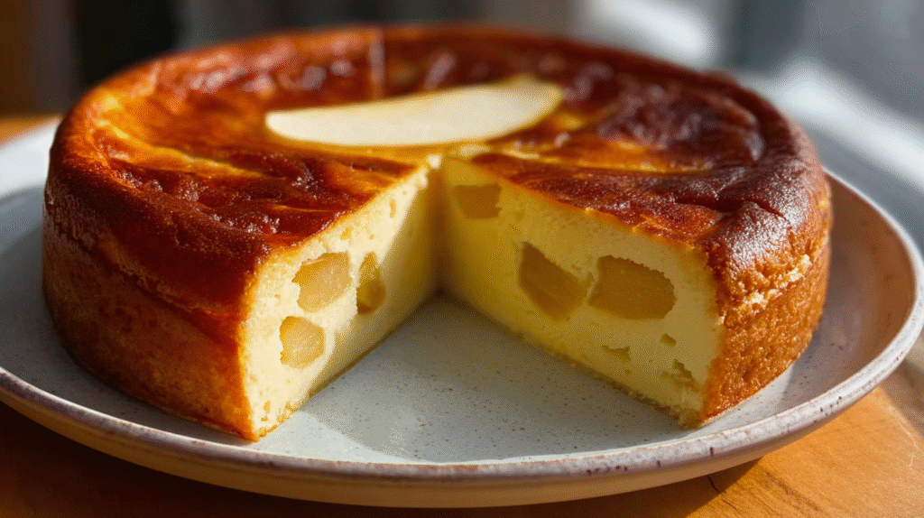 Flan aux pommes et yaourt sans gluten : fondant, simple et irrésistible 7 flan aux pommes et yaourt servie avec caramel