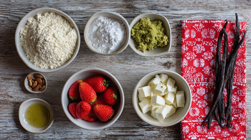 Boules de Noël : la recette sans gluten fraise-pistache à couper le souffle 6 Ingrédients pour Boules de Noël fraise-pistache sans gluten