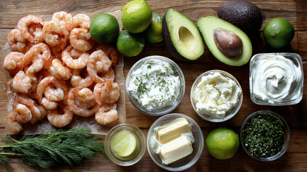 Bûche aux crevettes avocat et citron vert : fraîcheur festive sans gluten 6 Ingrédients de la bûche aux crevettes avocat et citron vert sans gluten