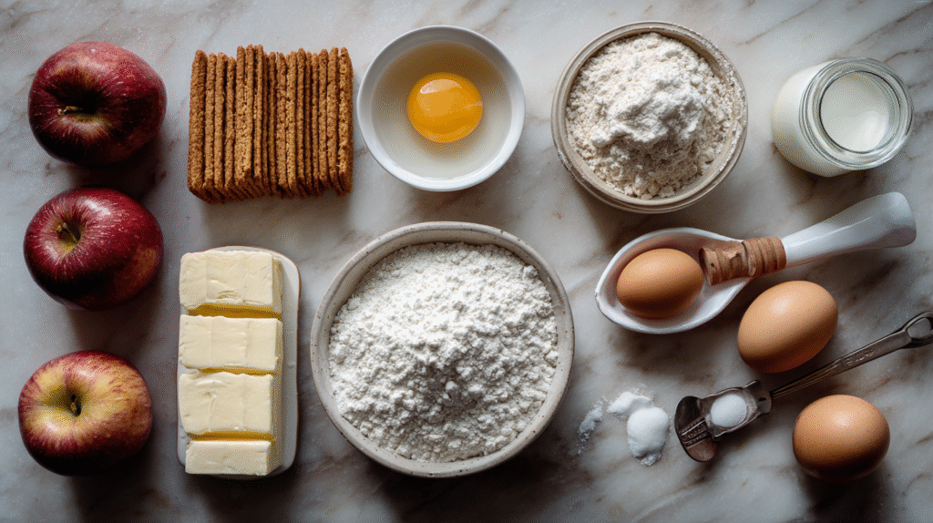 Ingrédients pour fondant aux pommes et spéculoos sans gluten