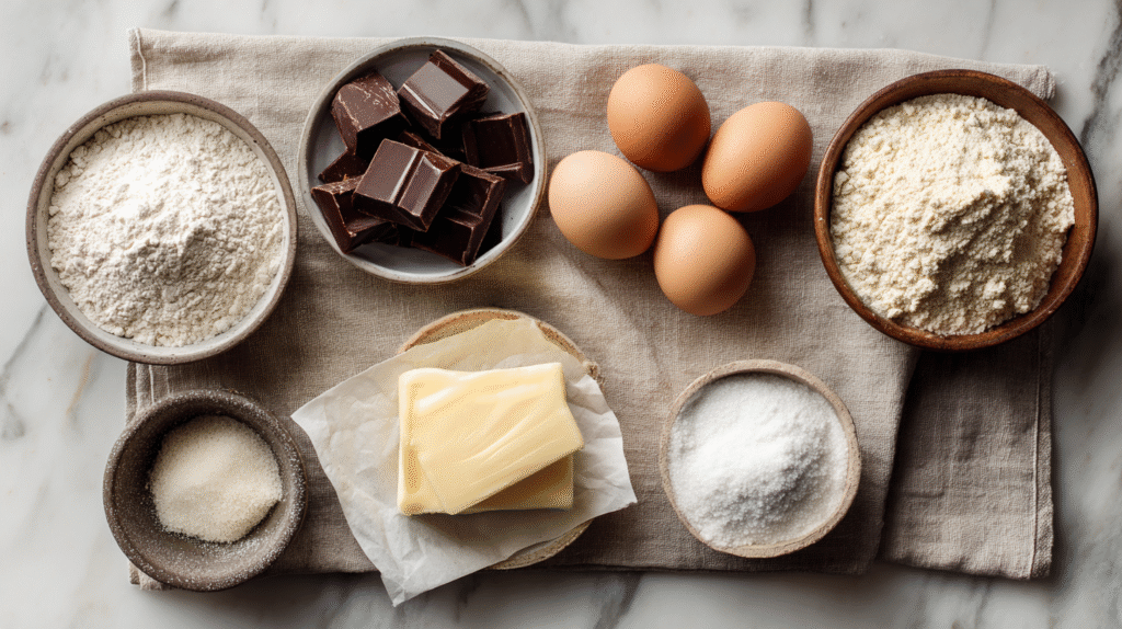 Ingrédients du gâteau Reine de Saba sans gluten