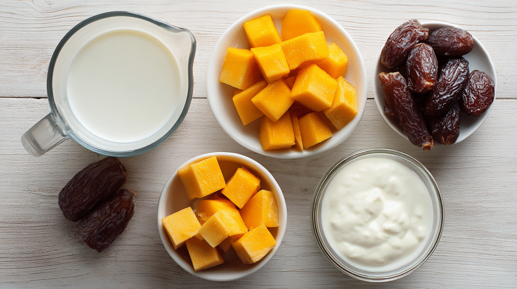 Smoothie mangue sans gluten : simple, sain et crémeux à souhait 6 ingrédients pour smoothie mangue sans gluten