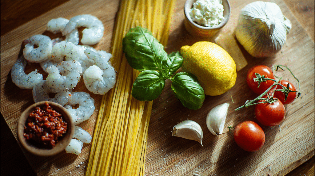 Spaghetti aux crevettes sans gluten : simple, rapide et savoureux 6 ingrédients pour spaghetti aux crevettes sans gluten